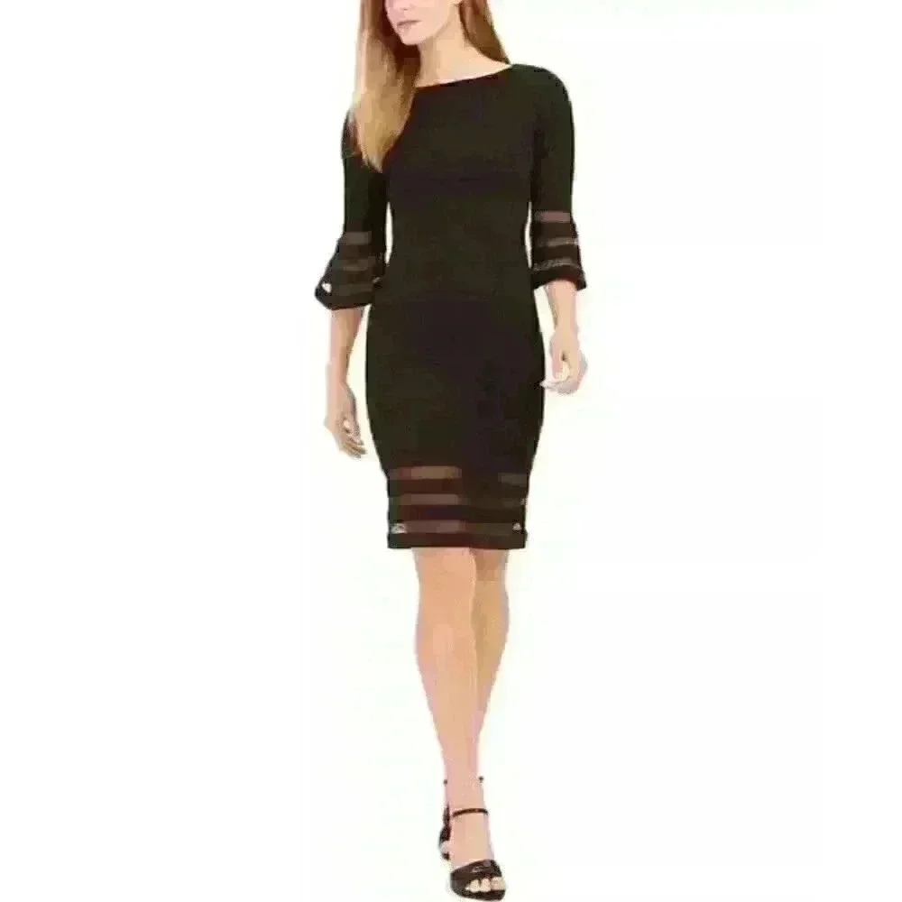 NEW Calvin Klein Women's 14 Illusion-Trim Sheath Dress NWT $89.98